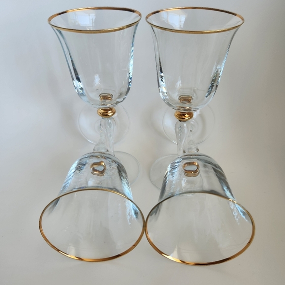 Pasabahce Turkey Gold Rimmed Wine Glasses Set of 4, 8 inch, Clear/Gold - Picture 8 of 8